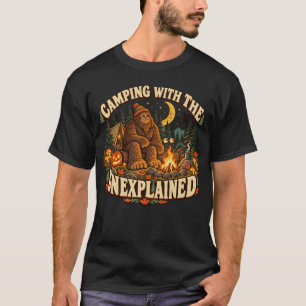 Camping With the Unexplained Retro Cryptid Hallowe T-Shirt