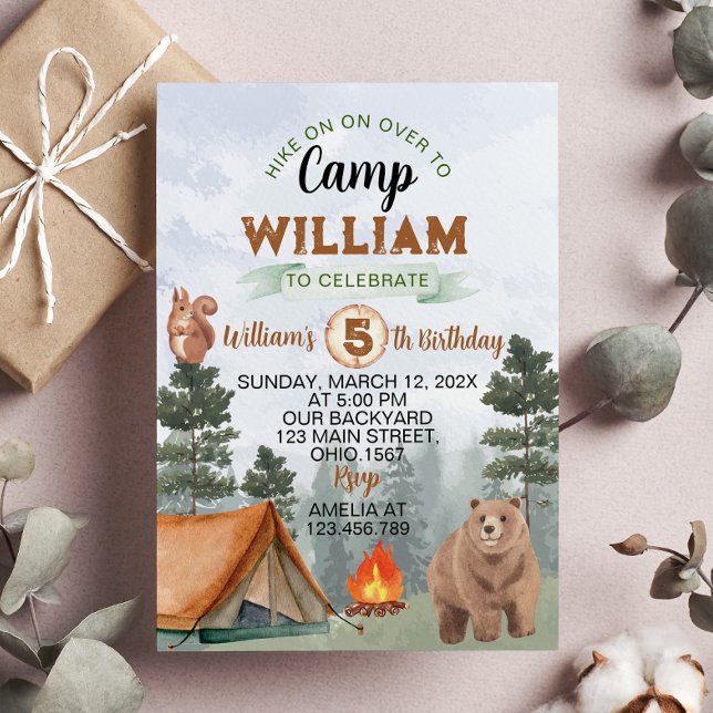 Camping Woodland Birthday Invitation (Creator Uploaded)