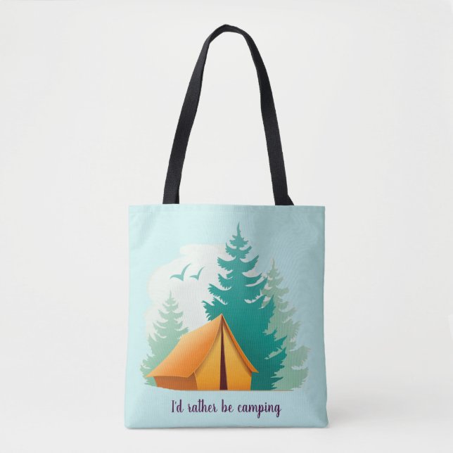 Camping Woods Tent Outdoors Design Tote Bag (Front)