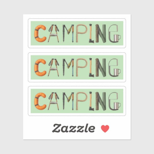 Camping Word Sticker Set (Sheet)