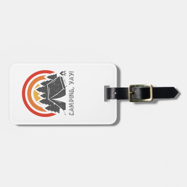 Camping, Yay! Luggage Tag (Front Horizontal)