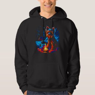 Camping Yorkie Dog Yorkshire Terrier Hoodie