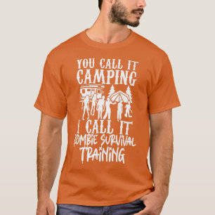 Camping Zombie Survival Training Happy Halloween T-Shirt