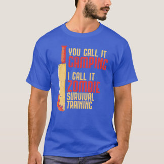 Camping Zombieraining Spooky Halloween Gift vintag T-Shirt