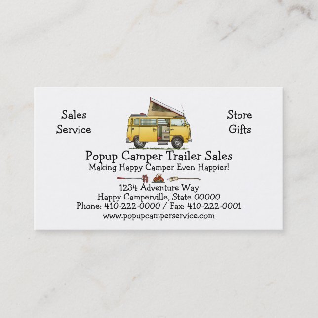Campmobile Camper Van Business Card (Front)
