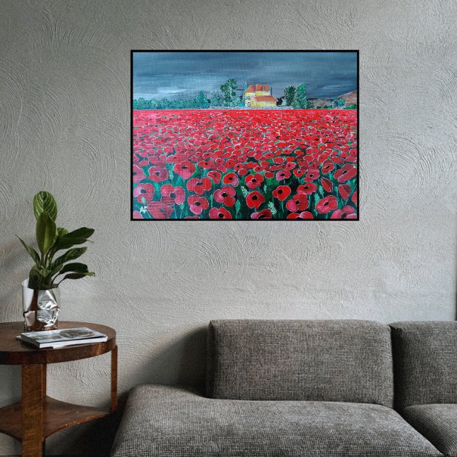 Campo de Amapolas Painting by Alfred Fox Canvas Print (Not Actual Size)