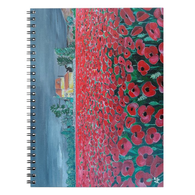 Campo de Amapolas Painting by Alfred Fox Notebook (Front)