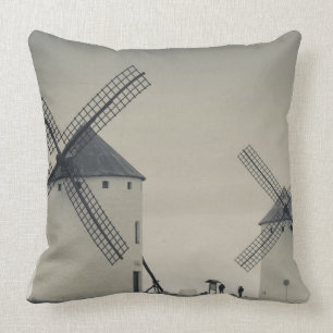 Campo de Criptana, antique La Mancha windmills 2 Cushion
