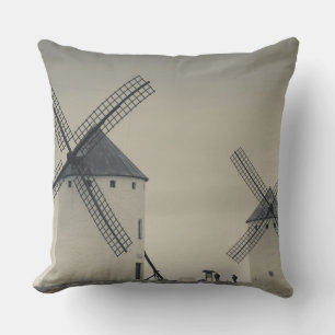 Campo de Criptana, antique La Mancha windmills Cushion