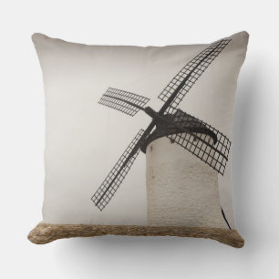Campo de Criptana, antique La Mancha windmills Cushion