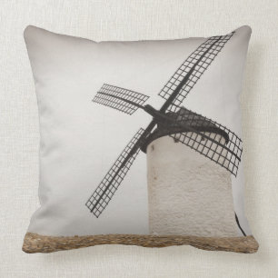 Campo de Criptana, antique La Mancha windmills Cushion