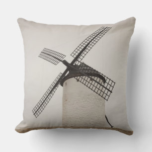 Campo de Criptana, antique La Mancha windmills Cushion