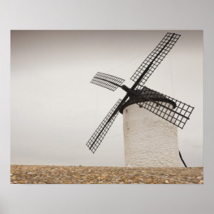 Campo de Criptana, antique La Mancha windmills Poster