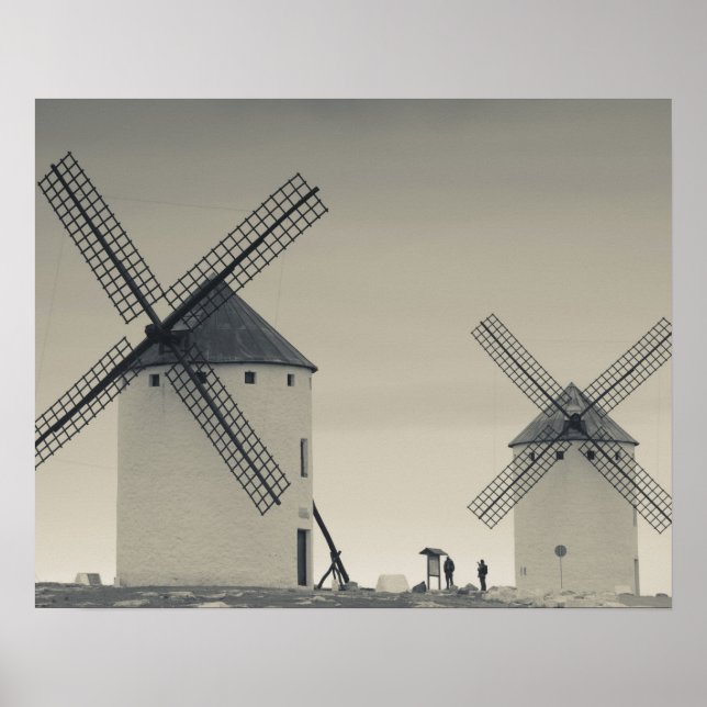 Campo de Criptana, antique La Mancha windmills Poster (Front)