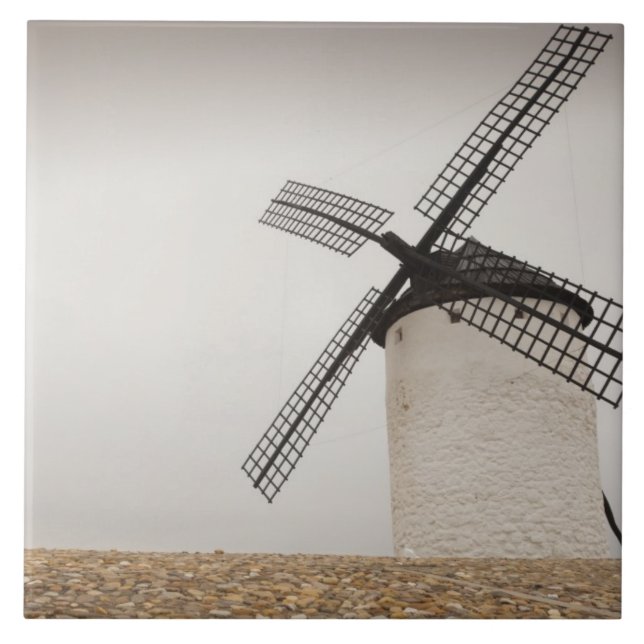 Campo de Criptana, antique La Mancha windmills Tile (Front)