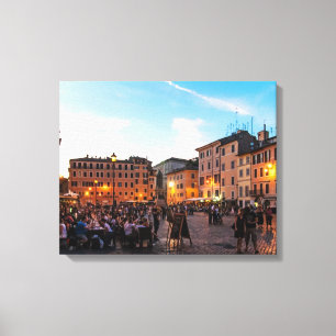 Campo de Fiori, Rome, Italy, by sunset - Canvas Print