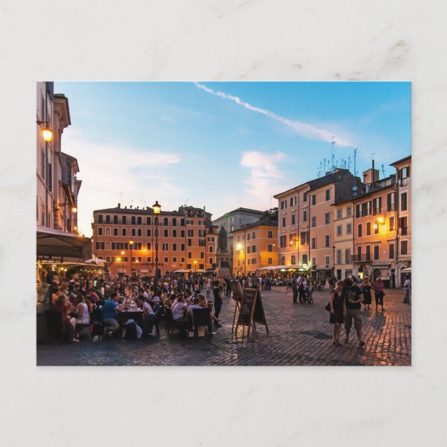 Campo de' Fiori Rome Postcard | Sunset (Front)