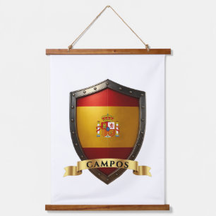 Campos Spain Heraldic Name Shield Hanging Tapestry