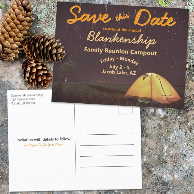 Campout Family Reunion Save The Date Template (Creator Uploaded)