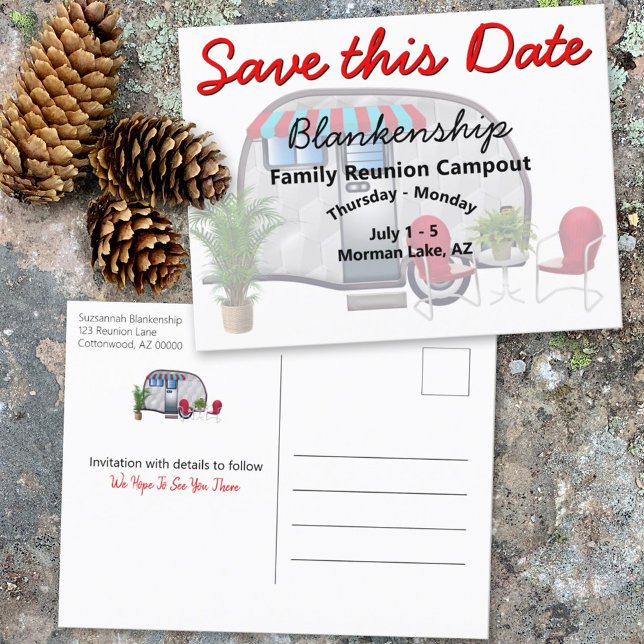 Campout Family Reunion Save The Date Template (Creator Uploaded)