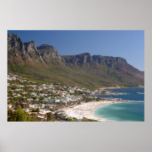 Camps Bay Beach And Twelve Apostles Poster