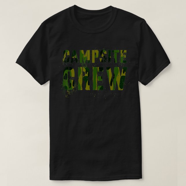 CAMPSITE CREW Camo Summer Staff Counsellor Teacher T-Shirt (Design Front)
