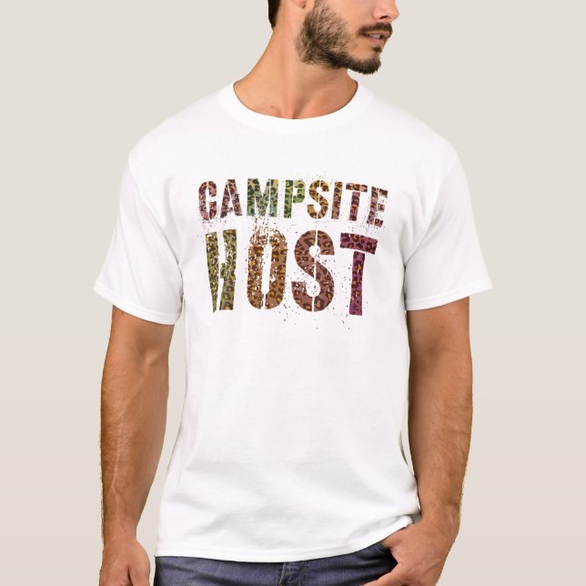 CAMPSITE HOST Leopard Print Summer Counsellor Teac T-Shirt (Front)