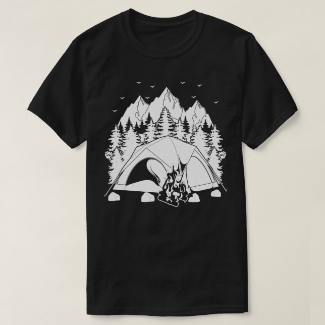 Campsite Nature Camper Outdoor Camp Forest Camping T-Shirt (Design Front)