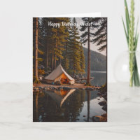 Campsite with a Tent beside a Lake Birthday