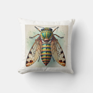 Campsosternus Beetle 170924IREF245 - Watercolor Cushion