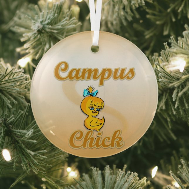 Campus Chick Glass Tree Decoration (Insitu)