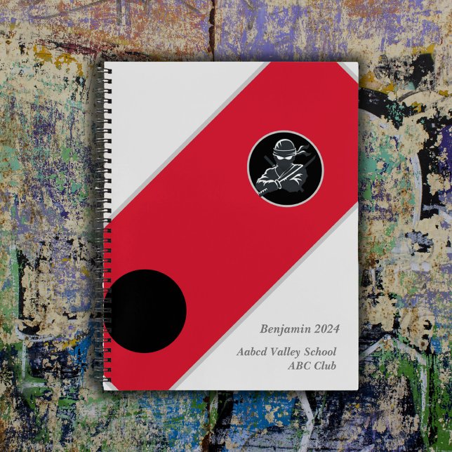  Campus Ninja Notebook Personalised White and Red (Creator Uploaded)
