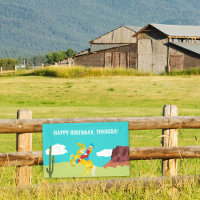 Campy Western Cowgirl on Horse Custom Birthday