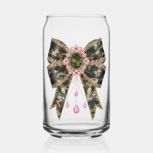 camuflash bow with pink  can glass