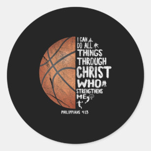 Can All Things Do Through Christ Philippians 413 S Classic Round Sticker