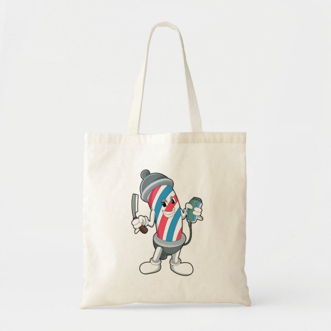Can as Hairdresser with Razor Tote Bag (Front)