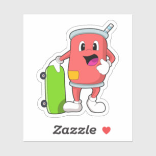 Can as Skater with Skateboard