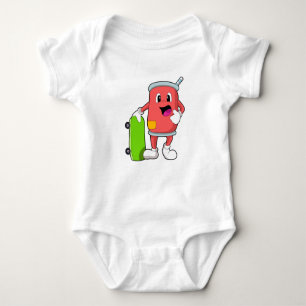 Can as Skater with Skateboard Baby Bodysuit