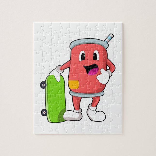 Can as Skater with Skateboard Jigsaw Puzzle (Vertical)