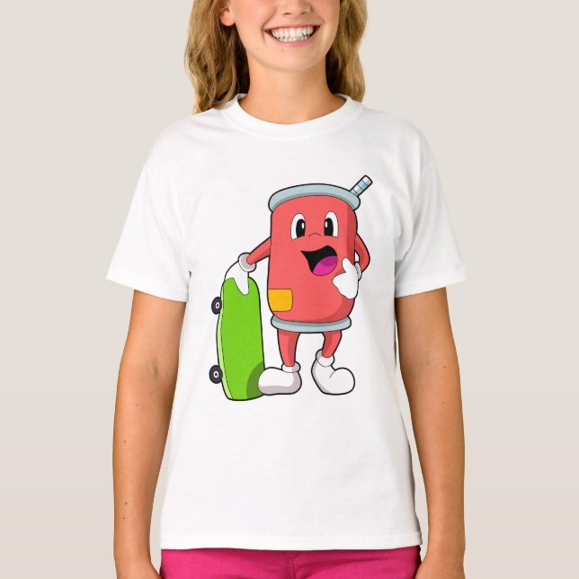 Can as Skater with Skateboard T-Shirt (Front)