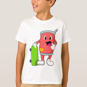 Can as Skater with Skateboard T-Shirt
