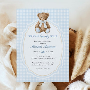Can Bearly Wait Teddy Bear Baby Shower Invitation