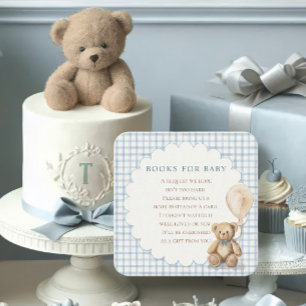 Can Bearly Wait Teddy Bear Books for Baby Shower Enclosure Card