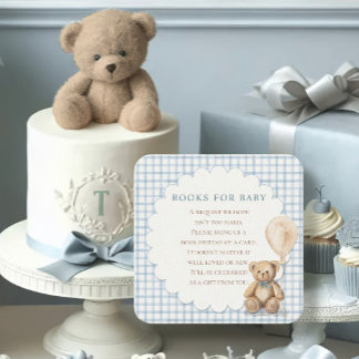 Can Bearly Wait Teddy Bear Books for Baby Shower Enclosure Card
