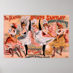 Can Can Dancing Girls Vintage Poster