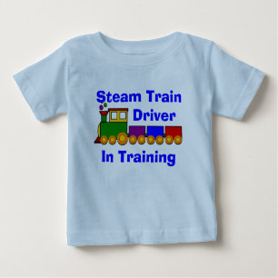 Can Change Text, Steam Train Driver in Training  Baby T-Shirt