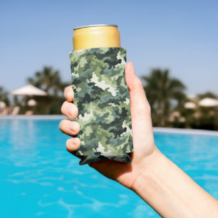 Can Cooler-Green Camo Seltzer Can Cooler