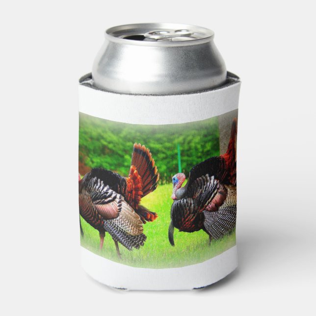 Can Cooler, Turkey Print, Beer cooler, hunting Cooler (Can Front)