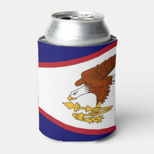 Can Cooler with flag of American Samoa, USA.
