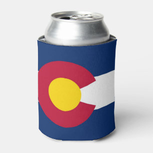 Can Cooler with flag of Colorado State, USA.